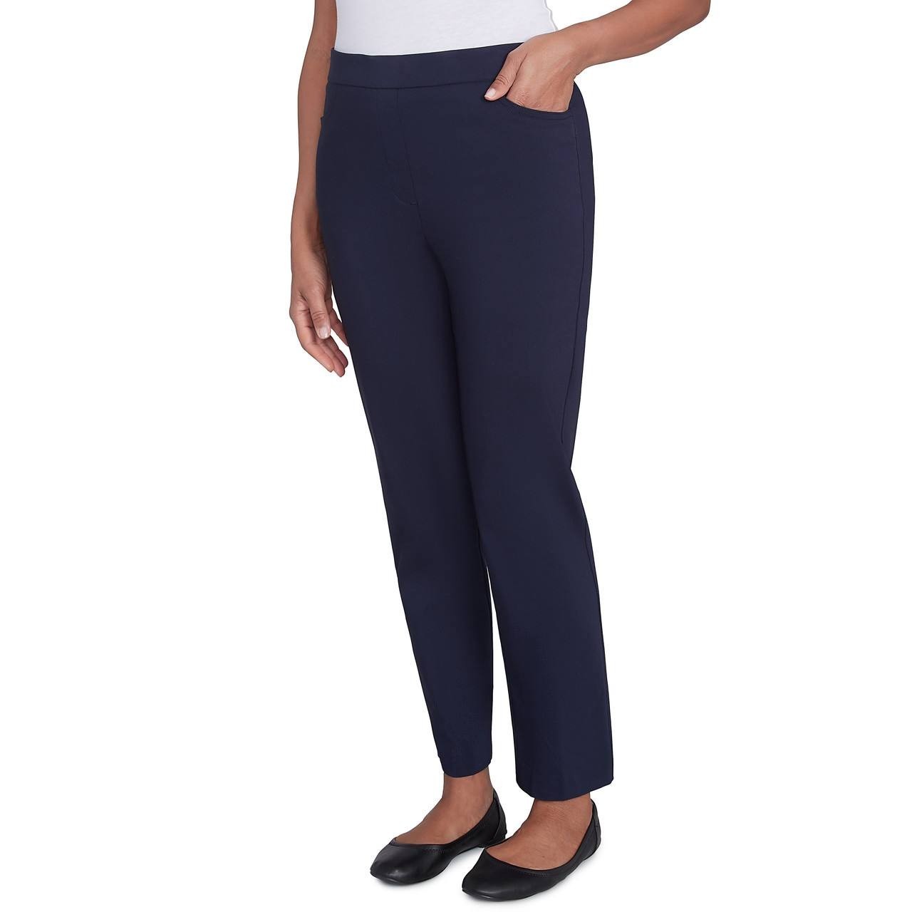 Alfred Dunner Women’s Plus Petite Allure Stretch Pants Navy 16W $52.50 NWT