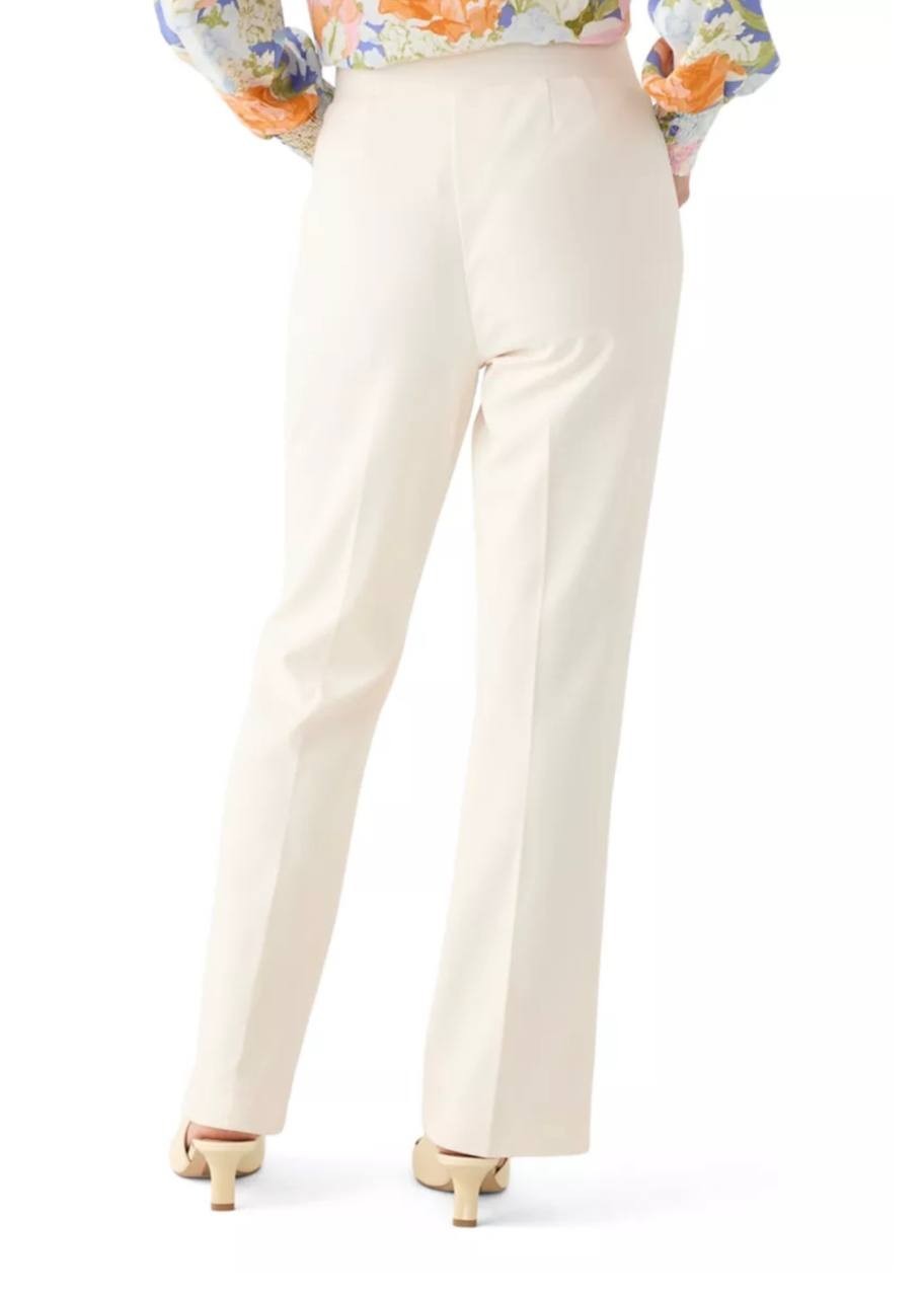 AK Anne Klein Pull‑On Cool Crepe Trouser Pants Ivory S NWOT $59