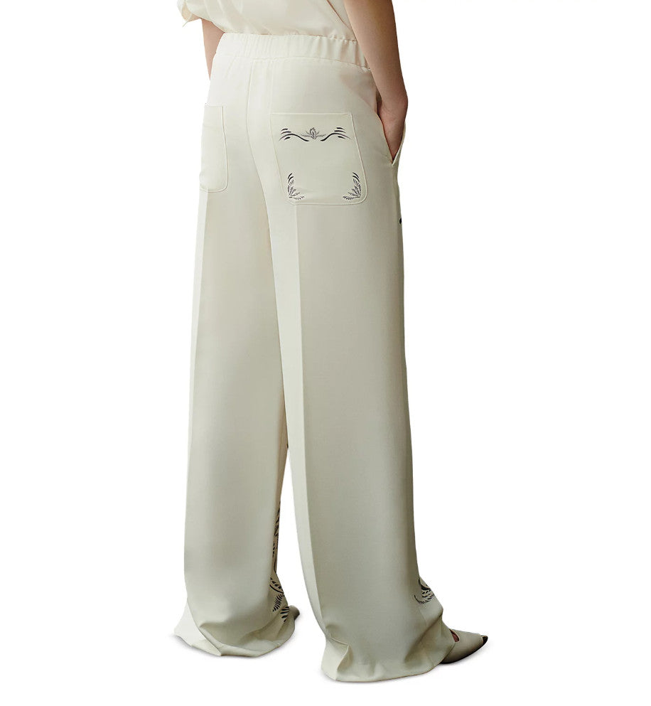 Marella Art.365 Pesco Printed Pants Slit Pockets Tailored Fit US 4  MSRP $495