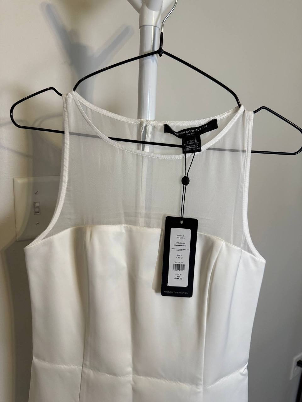 French Connection Carey Boat‑Neck Satin Dress – Size 0 – NWT – $148