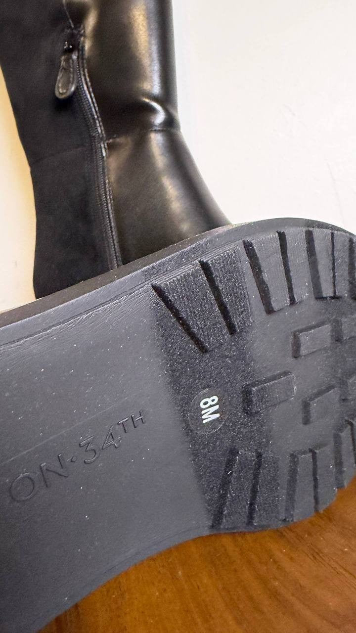 On 34th Neffi Almond‑Toe Over‑The‑Knee Boots Black 8M NWB MSRP $169.90