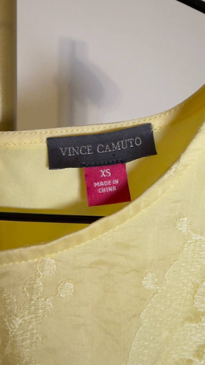 Vince Camuto Women’s Lace Overlay Tank Lemon Cream XS NWT $79