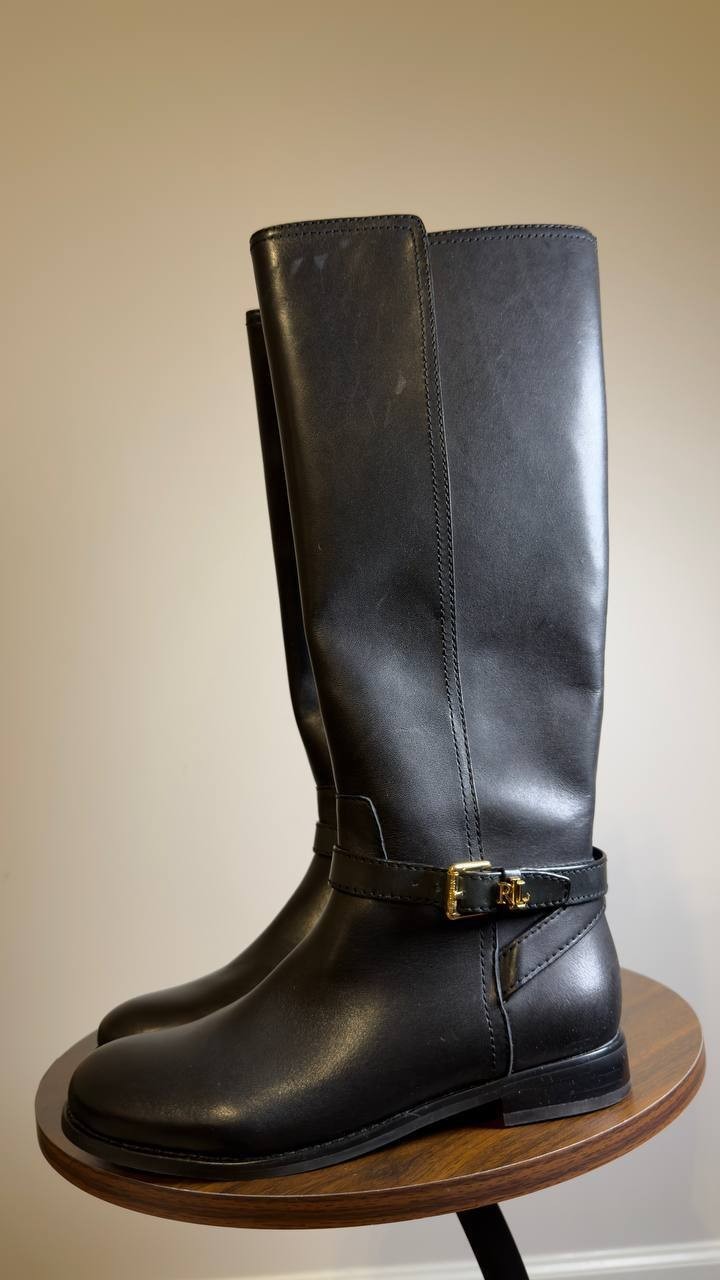 Lauren Ralph Lauren Tall Boots Black 6 B New $275.00