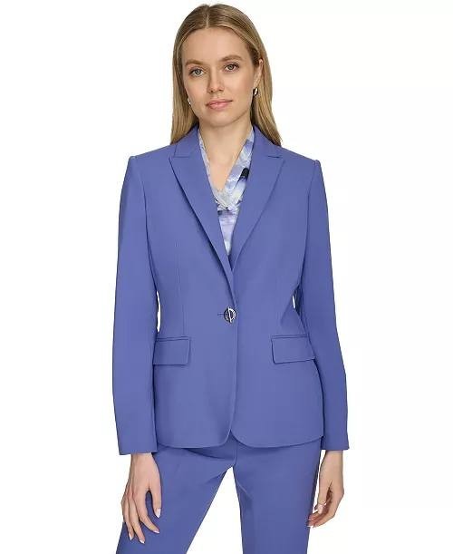 Calvin Klein One‑Button Notched‑Collar Blazer Blue 4 NWOT $159