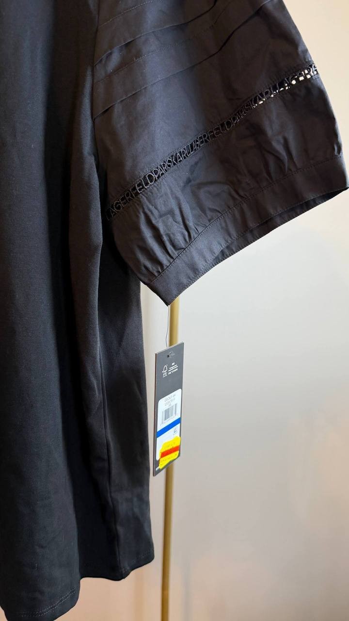 Brand new Karl Lagerfeld  Women’s Logo‑Trim Top. Color: Black. Size XL MSRP: $89