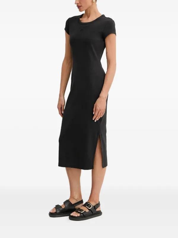 BOSS Ribbed Open-Back Midi Dress Size S Black NWT $118