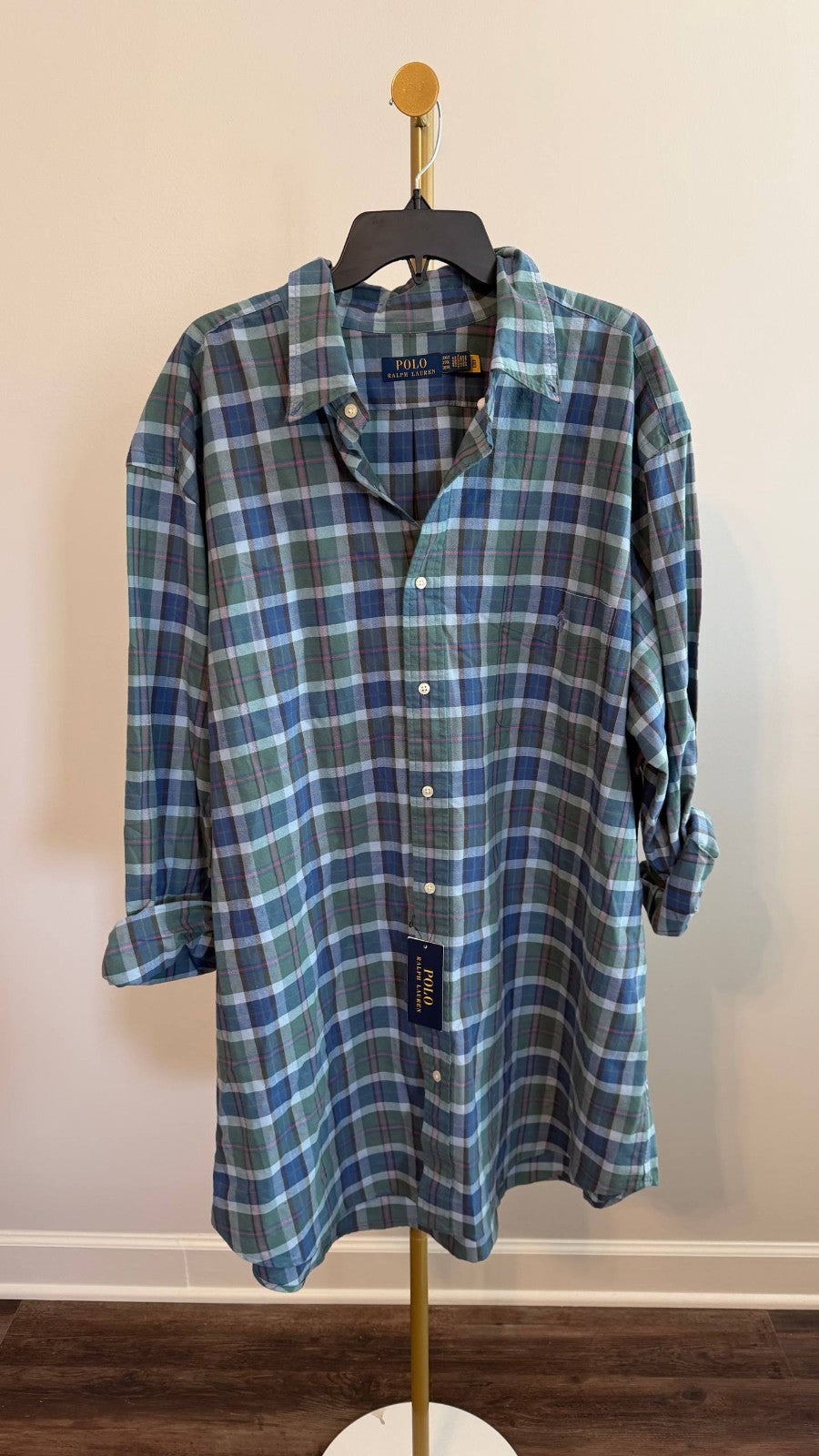 Polo Ralph Lauren Classic Fit Plaid Oxford Shirt Multicolor Plaid NWT