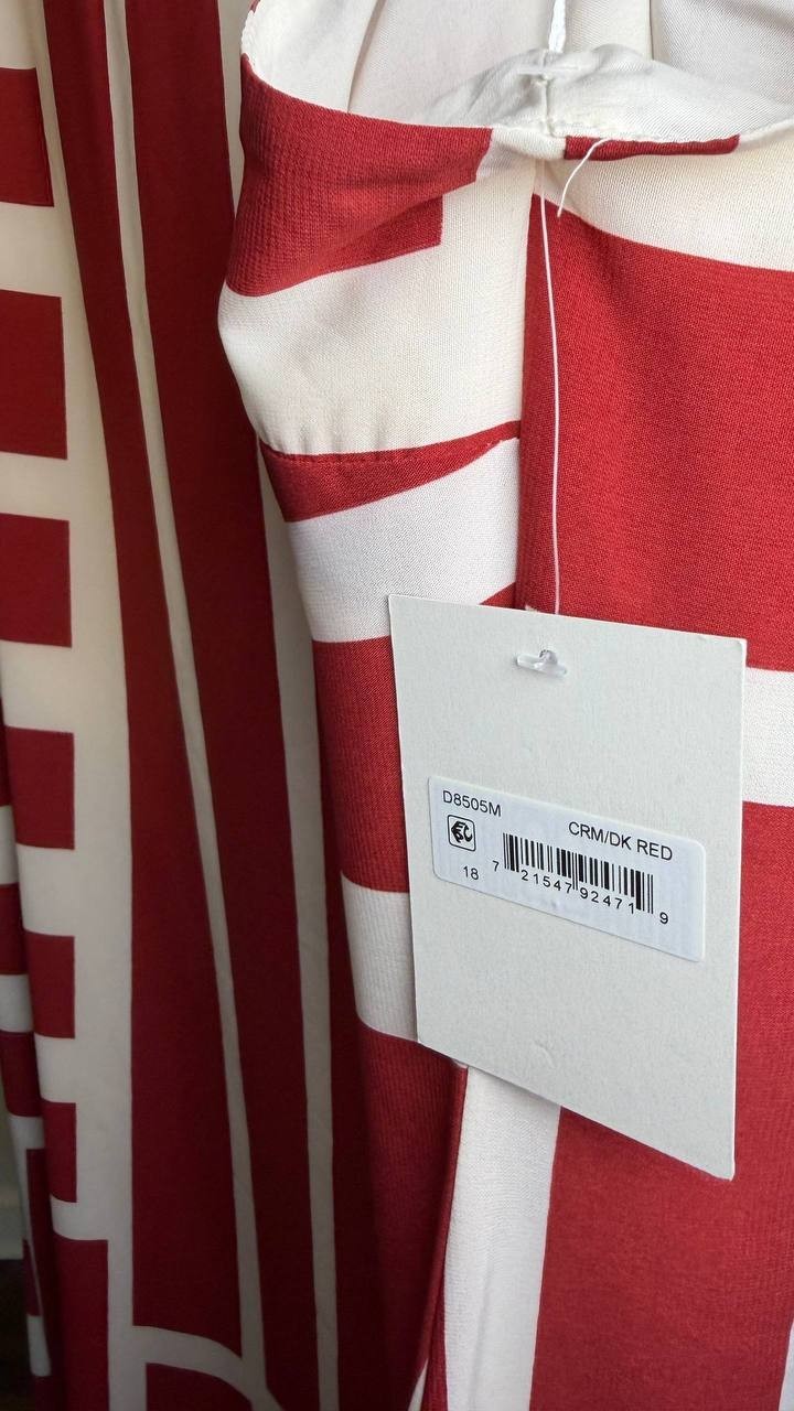 Donna Morgan Crewneck Midi Dress Cream/Dark Red 18 NWT $158