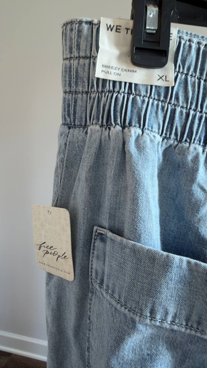 We The Free Breezy Pull‑On Wide Leg Jeans Dusk XL NWT $78