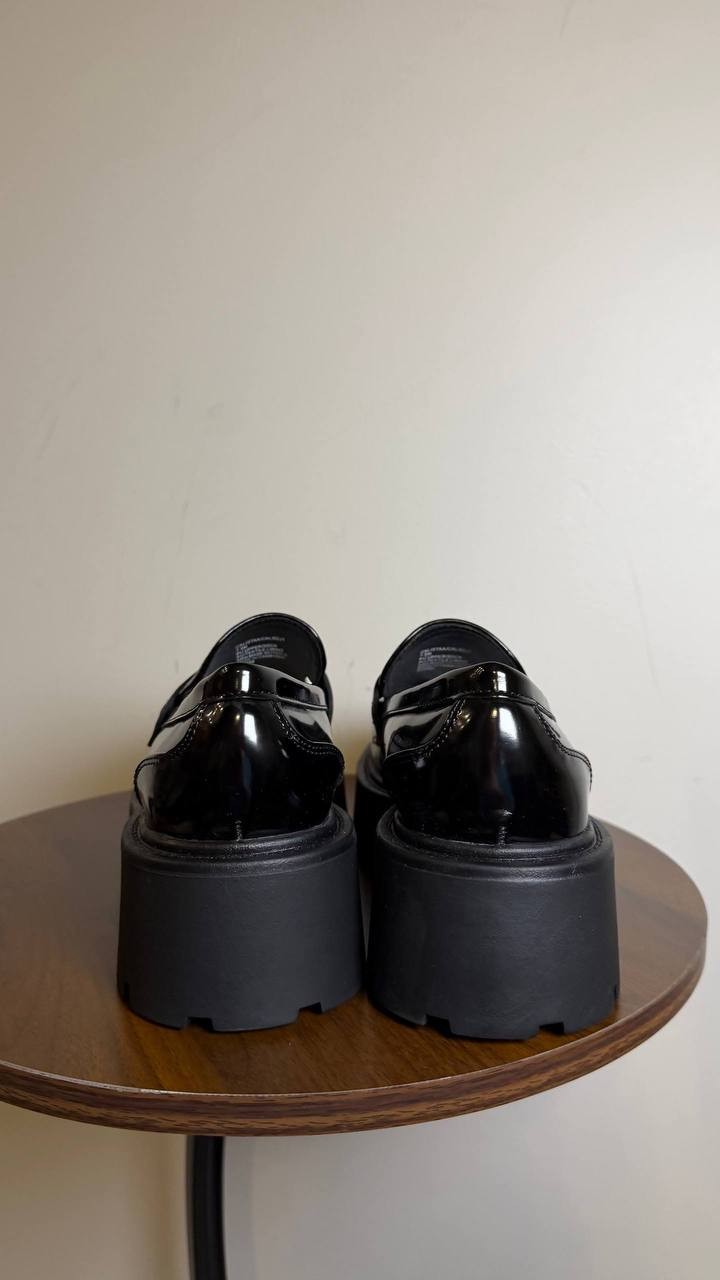 Madden Girl Calistaa Platform Lug Sole Penny Loafers Black 7.5 NWB