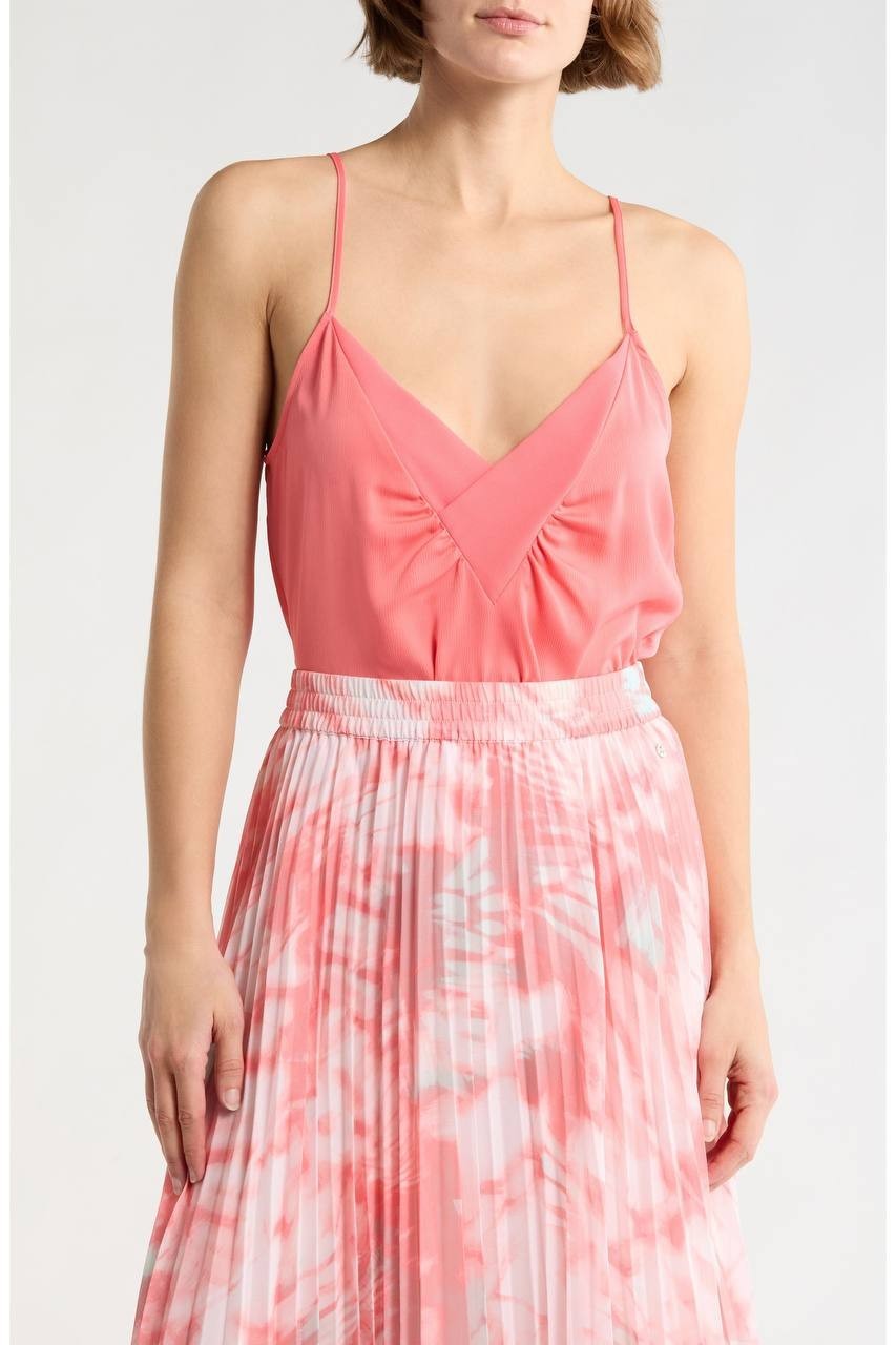 BOSS Ciecly Camisole V‑Neck Spaghetti Strap Top Medium Pink 14 NWT $89