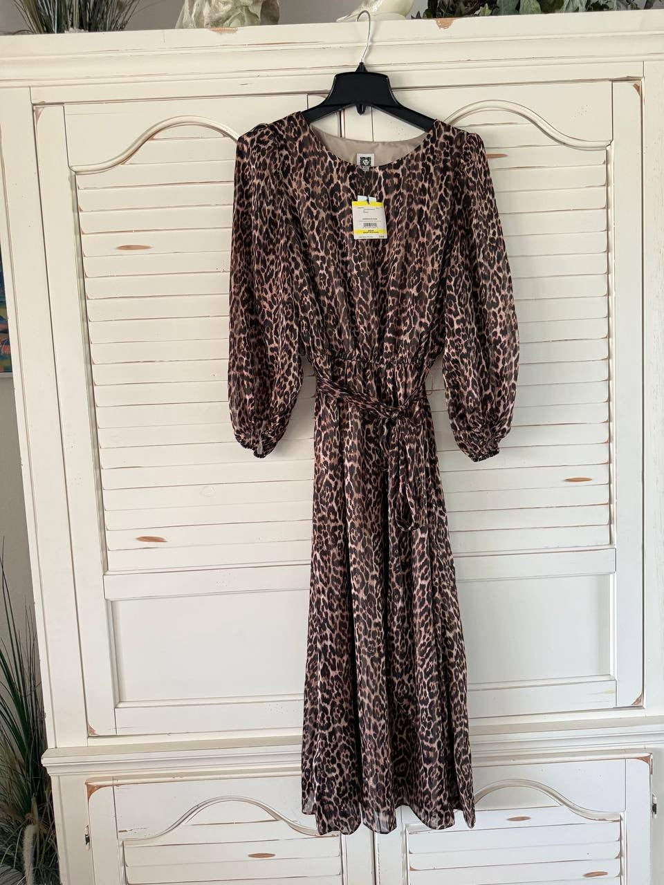 Anne Klein Sheath Dress – Size M – NWT – Animal Print Long Sleeve Stretch Career