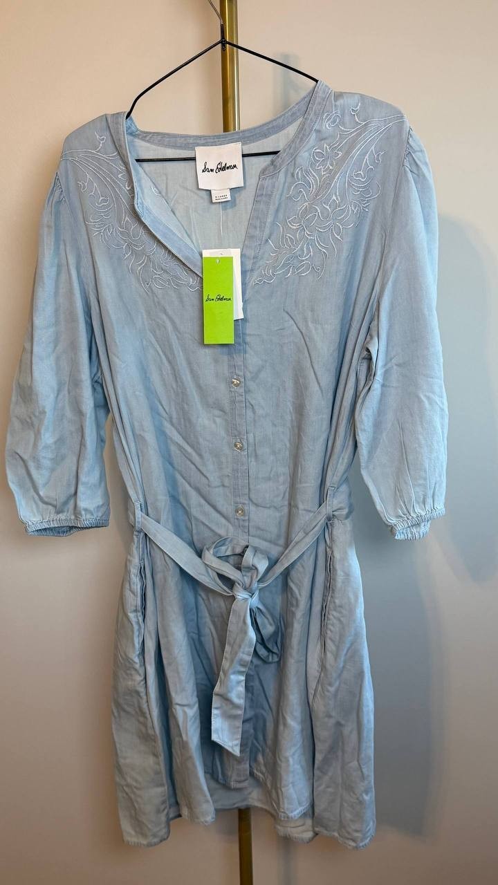Sam Edelman Laine Shirtdress Light Blue XL NWT $149