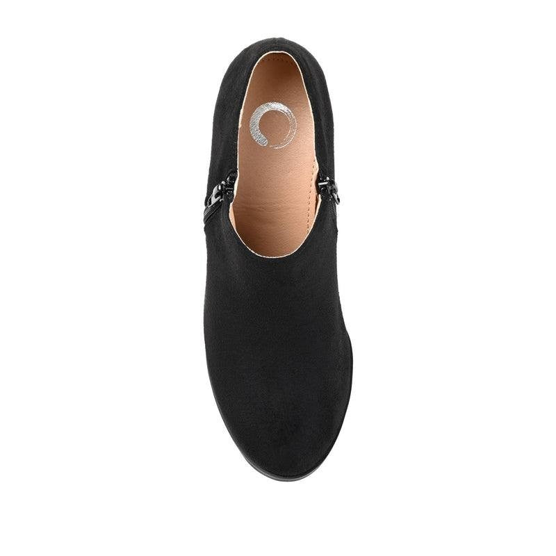 Journee Sanzi Booties 8.5 Black Faux Suede Zip‑Up Round Toe NIB msrp$48.49