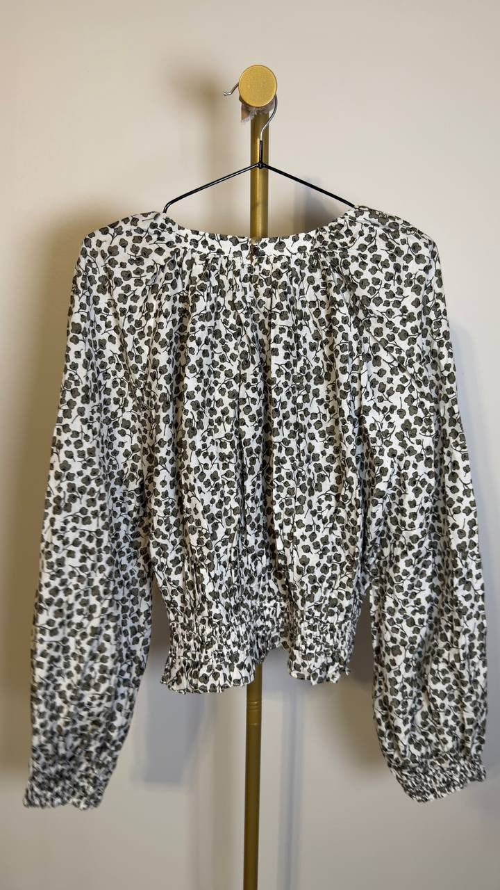 Derek Lam 10 Crosby Women’s Charlee Top Marshmallow/Mermaid M NWT $395