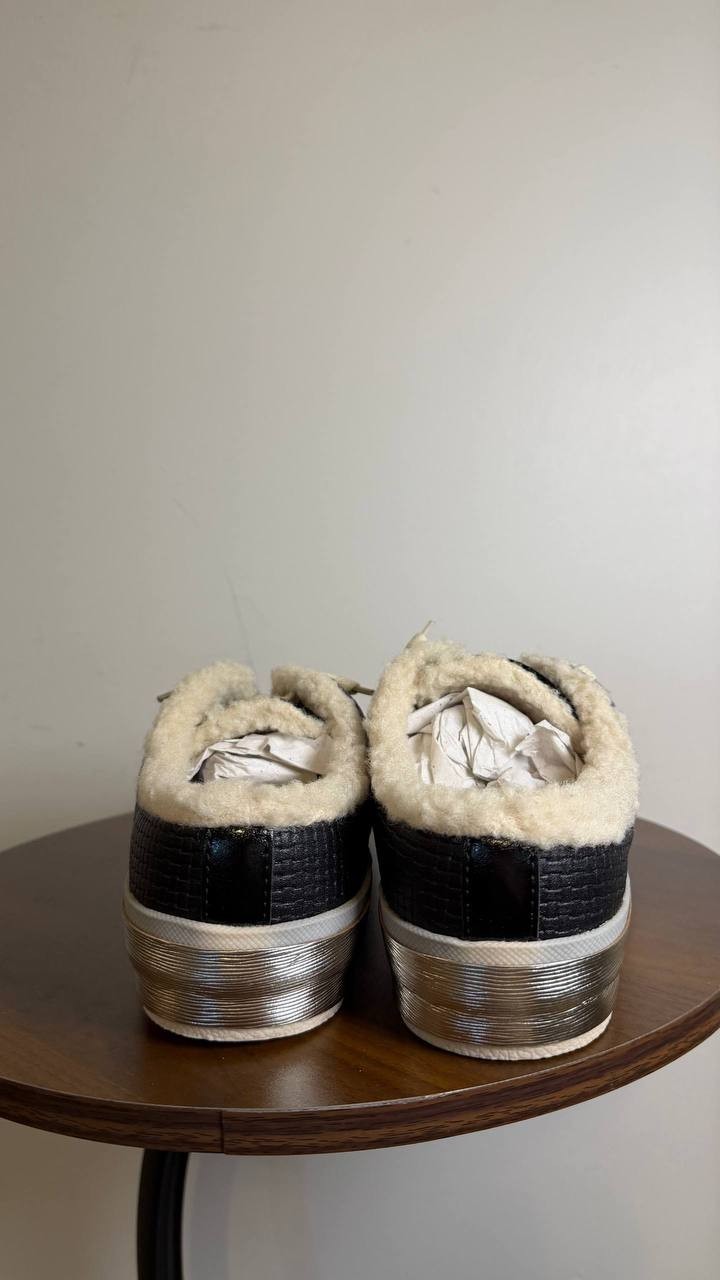Dolce Vita Zantel Slip‑On Mule Sneakers Black Faux Fur Women’s 9.5 NWB $125