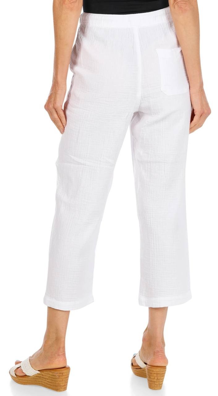 Dash Women’s Double Gauze Cotton Pants White M NWT $58