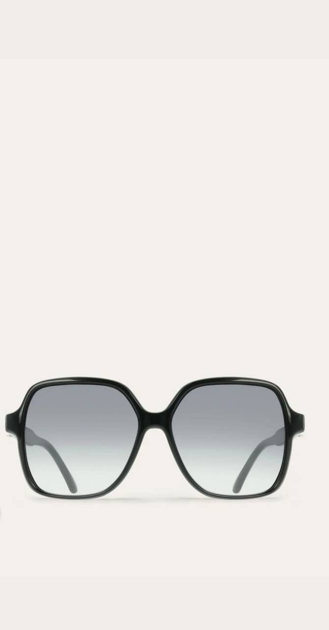 Salvatore Ferragamo Women’s Square Frame Sunglasses Black OS  NWT