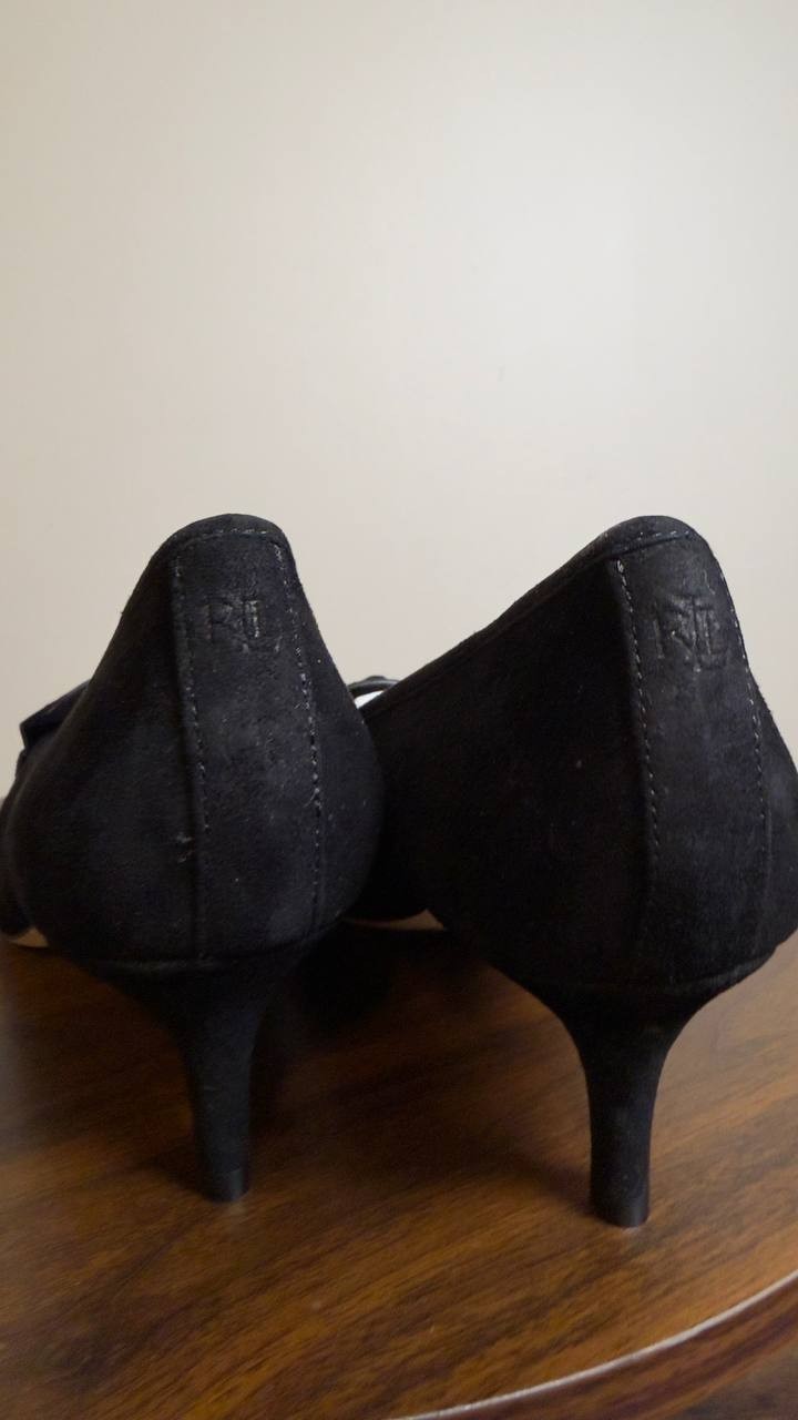 Lauren Ralph Lauren Kiltie Pumps Black 9 B New $195.00