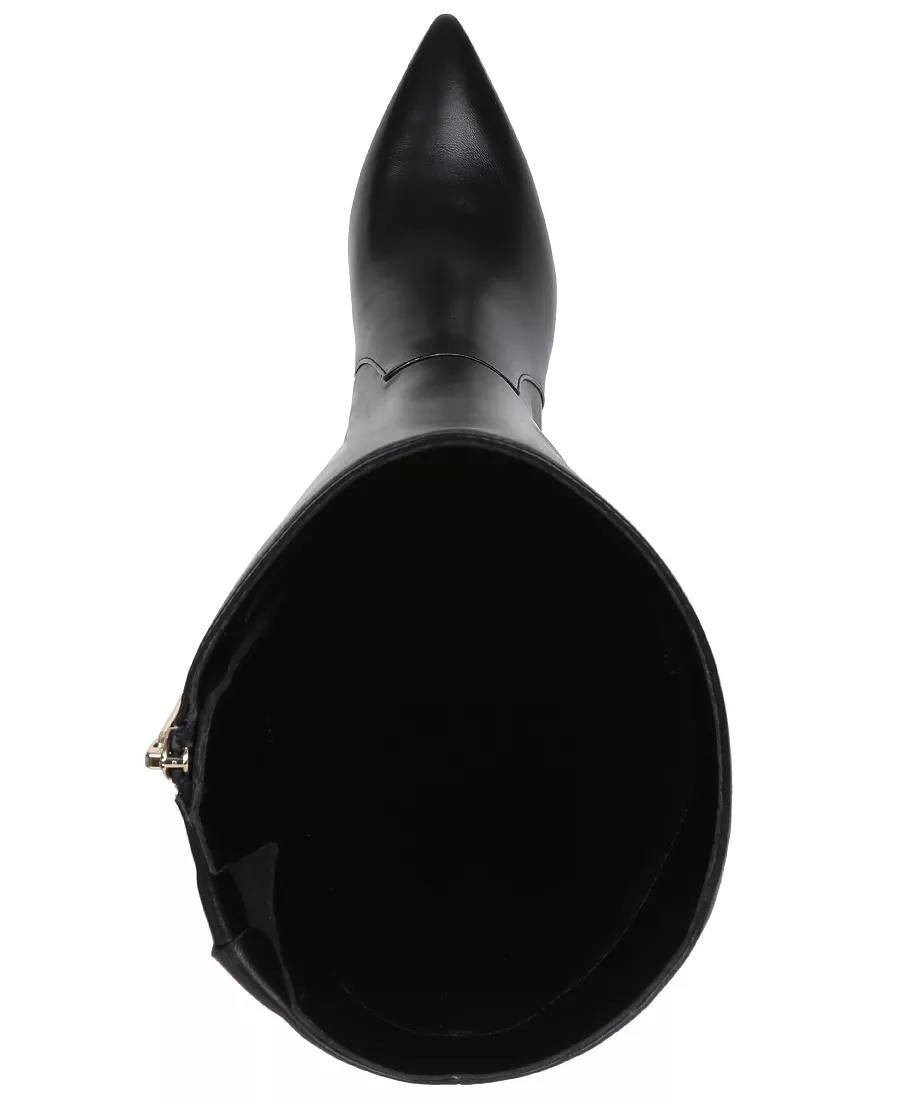 INC Mckennaa Boots 7W Black Beauty Pointy Toe Stiletto Knee‑High NIB msrp$99.90