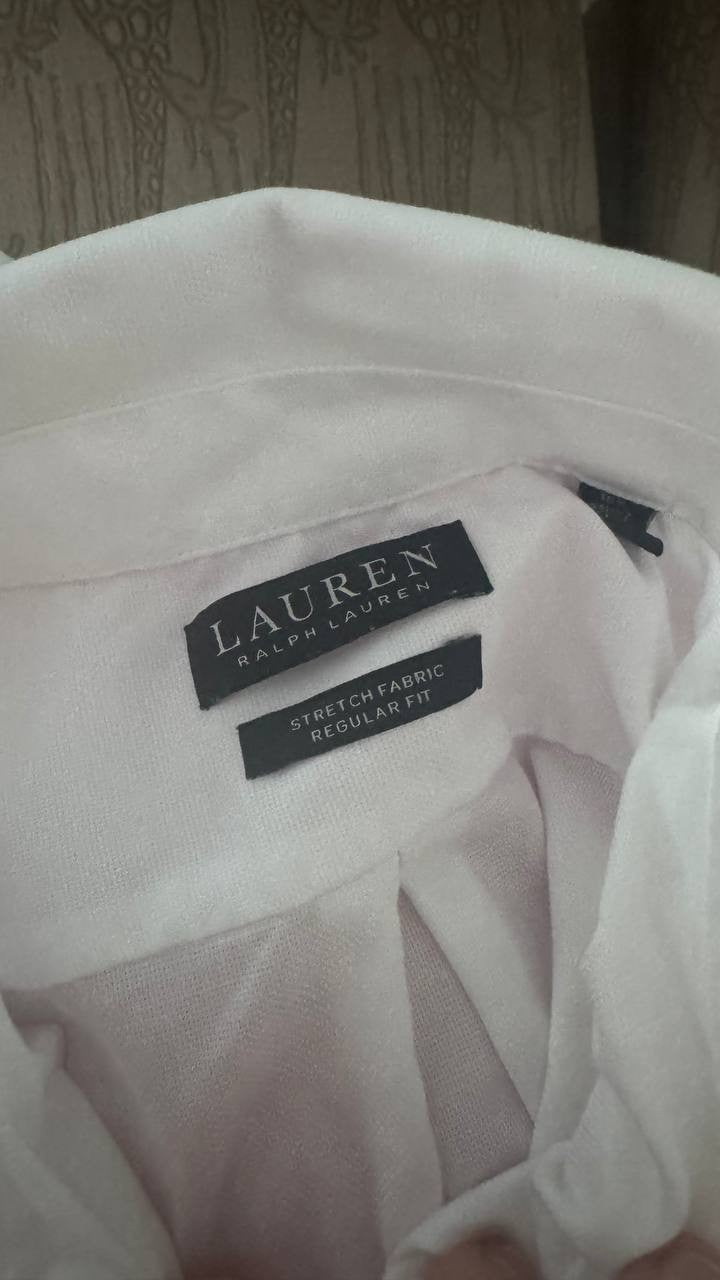 Lauren Ralph Lauren White Stretch Cotton Shirt – Men's Size L