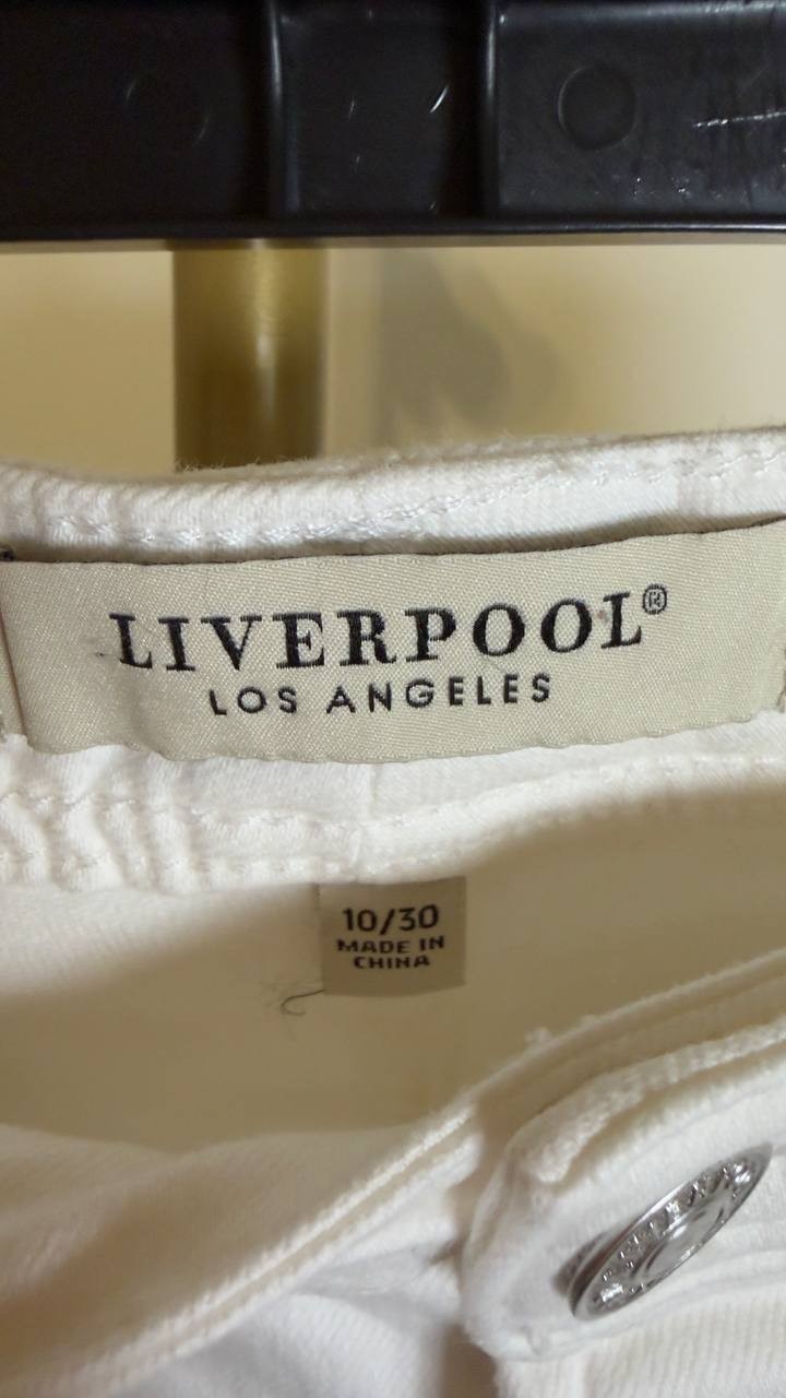Liverpool Los Angeles Women’s Rolled‑Cuff Jeans Bright White 10 NWT $109
