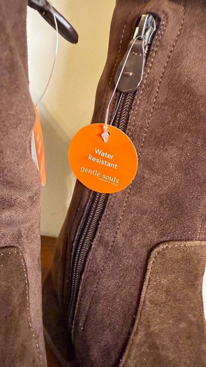 Gentle Souls by Kenneth Cole Chocolate Suede High Boots 9M New in Box MSRP $239