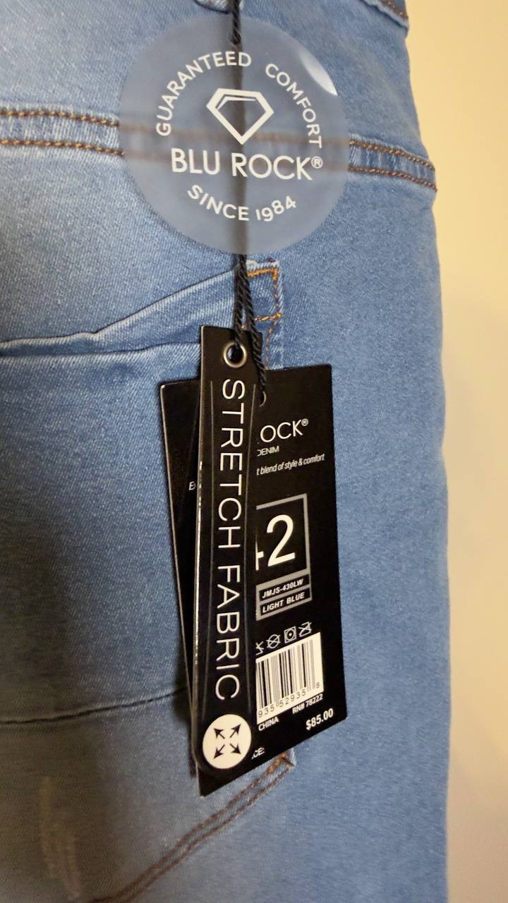 Blu Rock Men’s Slim Fit Stretch Denim Shorts Light Blue 42 NWT $85