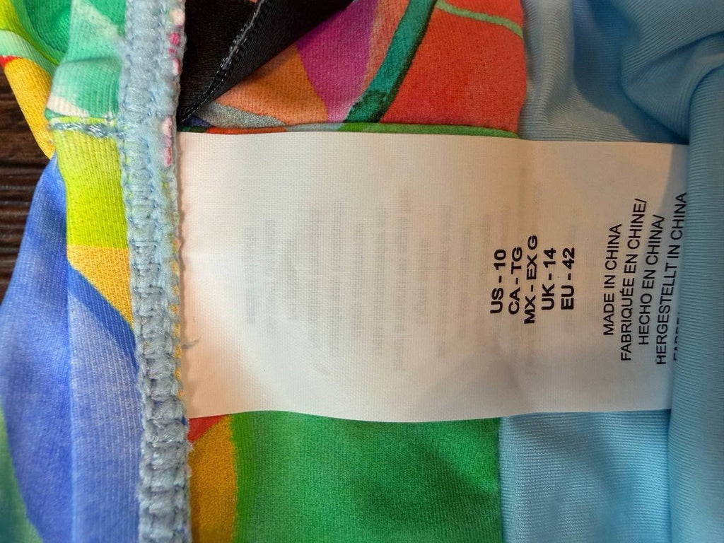 La Blanca Tropi-Flage Shirred Hipster Bikini Bottoms Multi 10 NWT $73