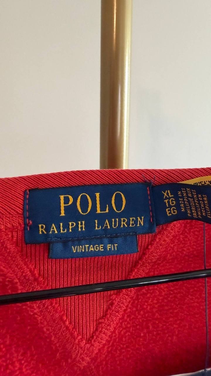 Polo Ralph Lauren Vintage Fit Fleece Graphic Sweatshirt Red XL NWT MSRP $228