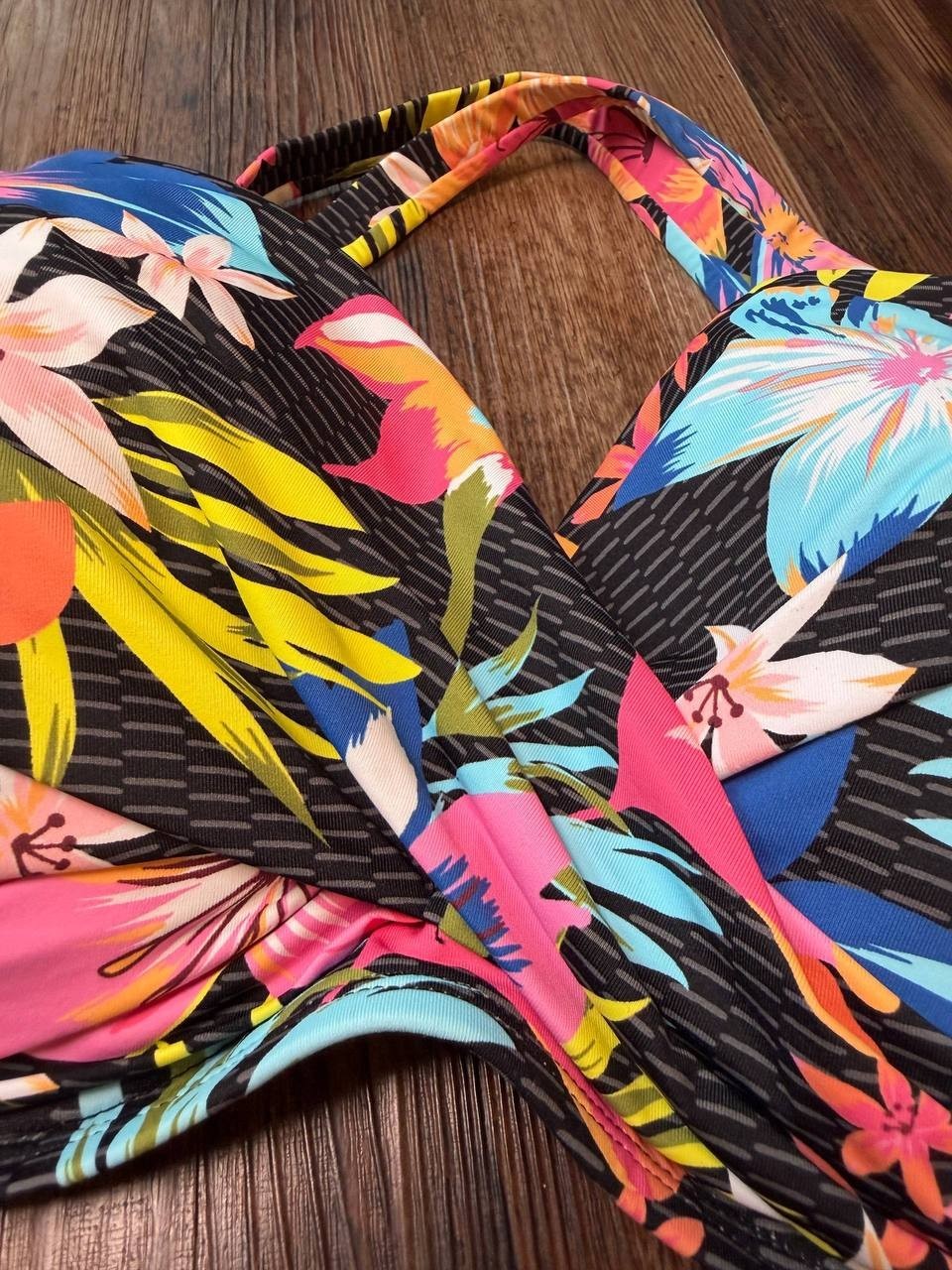Bleu by Rod Beattie Sweet Escape Bra-Sized Bikini Top Multi 38DD NWT $89