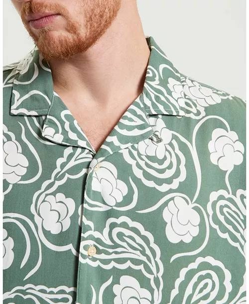 Ben Sherman Men’s Paisley Swirl Print Short Sleeve Shirt L $115 NWT