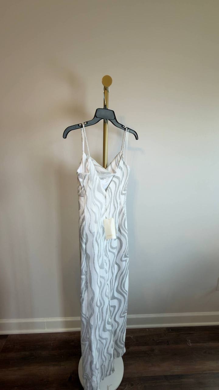 Parker Printed Sleeveless Maxi Dress Shimmer Stone 0 NWT $180