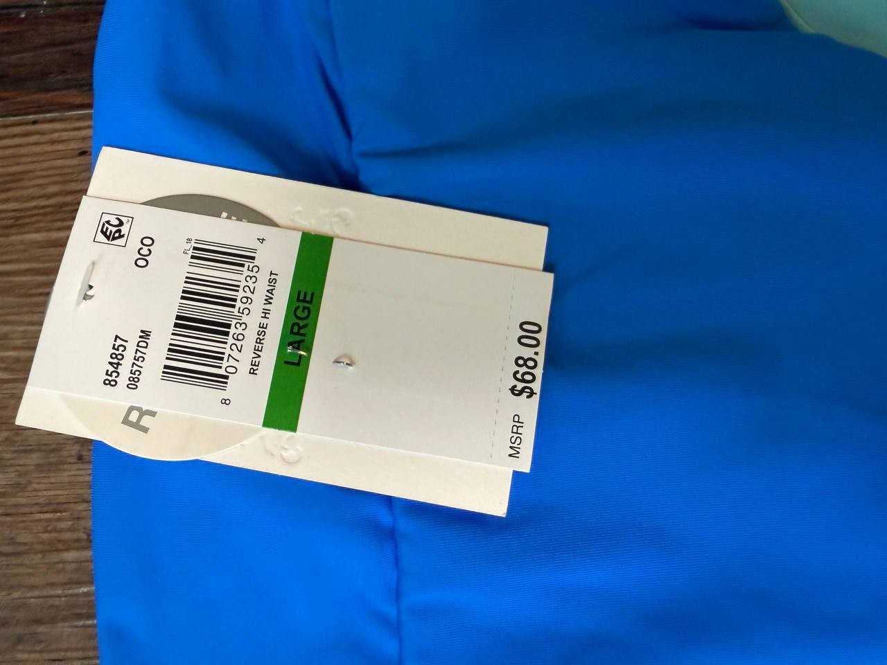 Becca Color Code High Waist Reversible Bikini Bottoms Blue L NWT $68