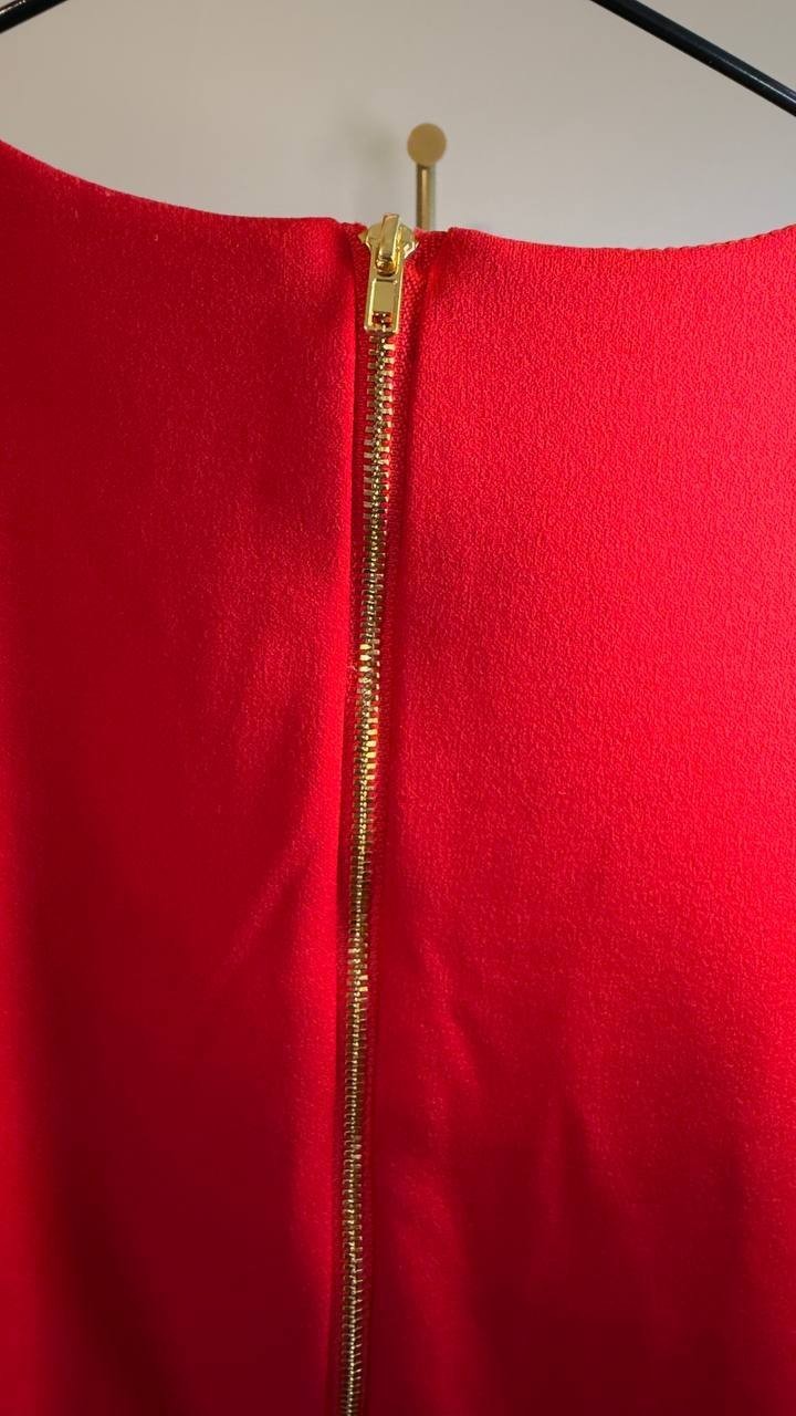 Julia Jordan Pleated Surplice V‑Neck Ruffle Front Dress Red 14 NWOT $119