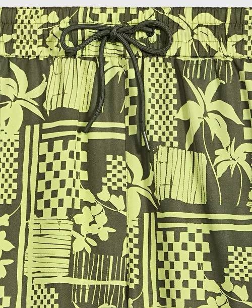 Mode of One Men’s Vacation Palm Pull‑On Shorts Green Relaxed Fit NWT