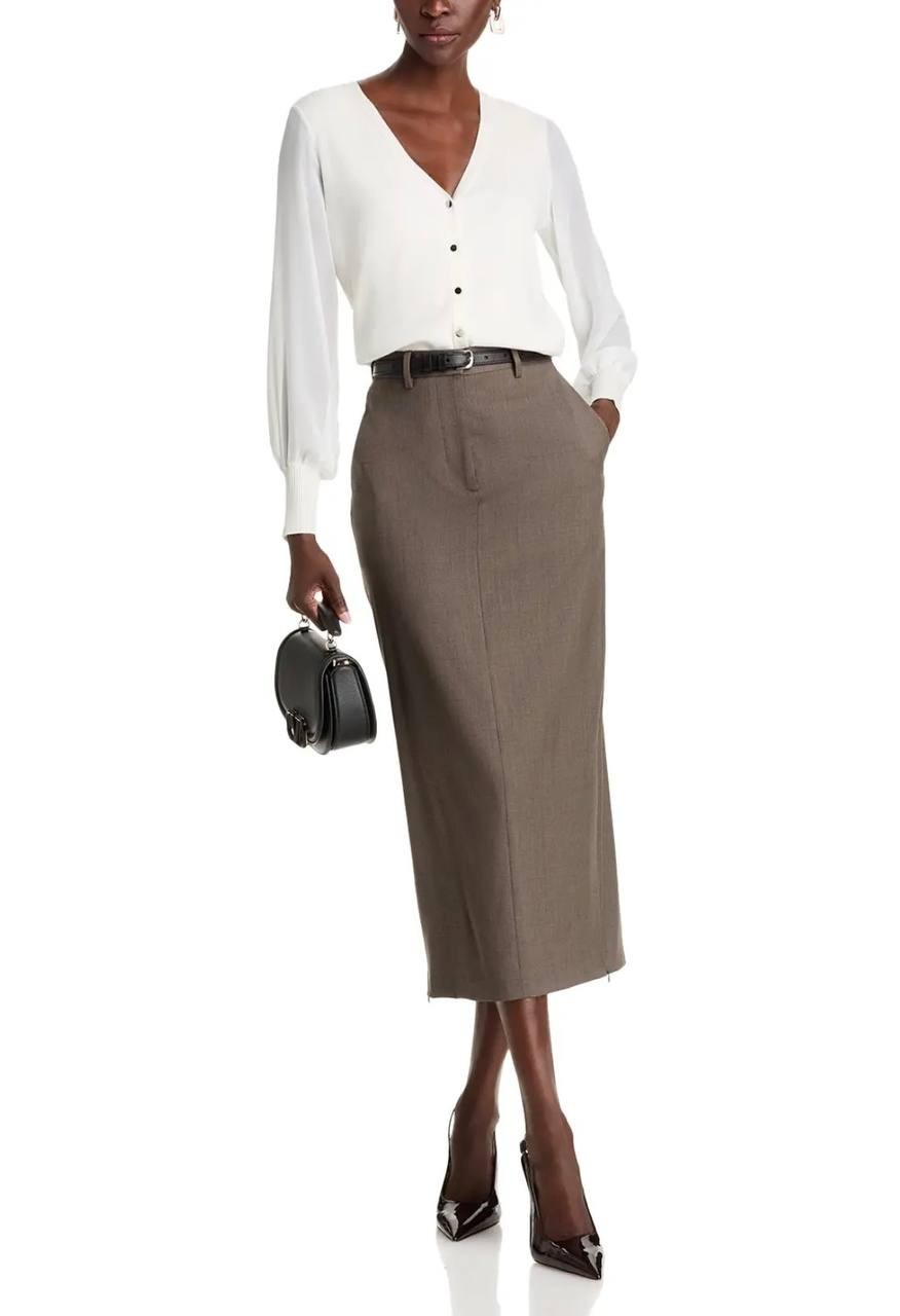 T Tahari Women’s Blouson Sleeve Cardigan White Star M $78 NWT