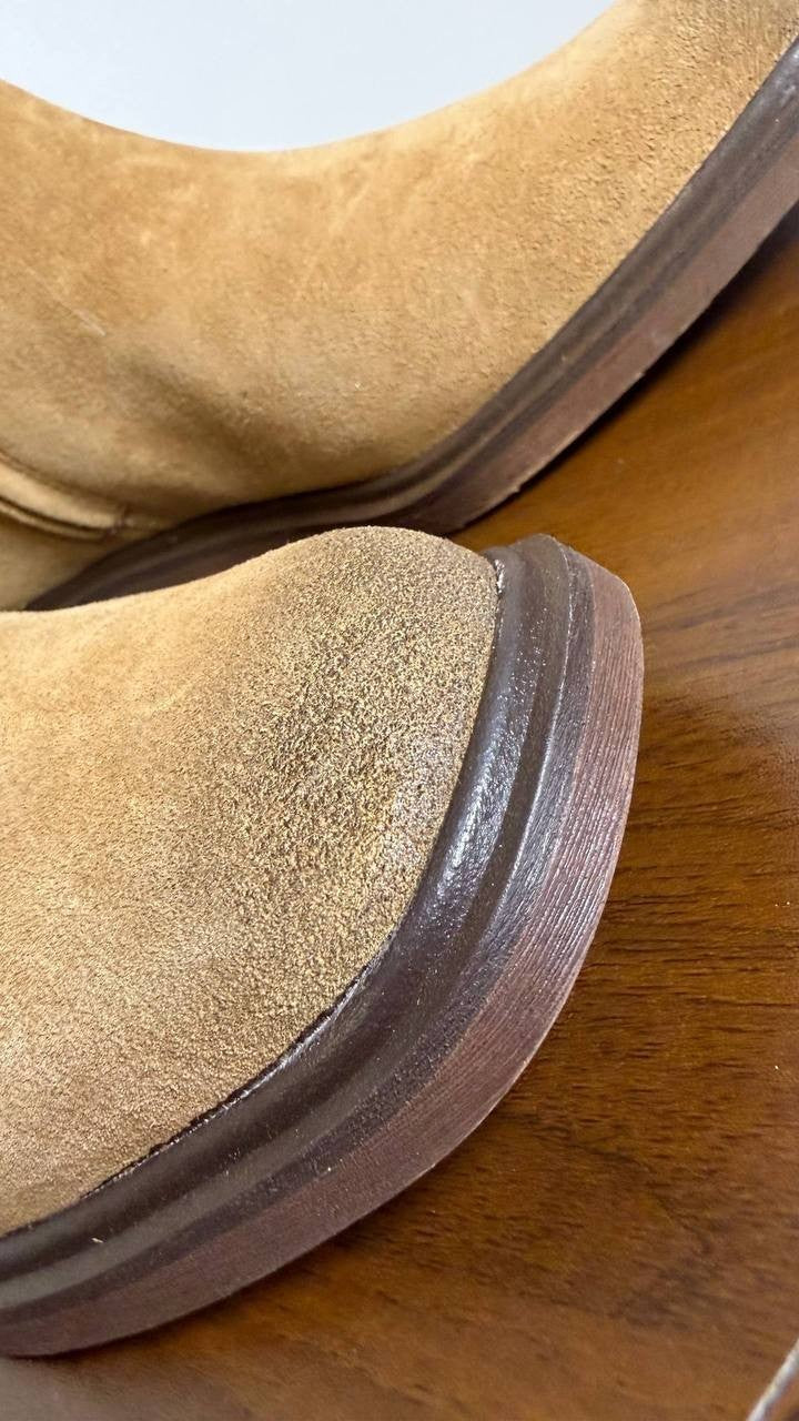 Franco Sarto Suede Booties 6.5M Tan New in Box MSRP $185