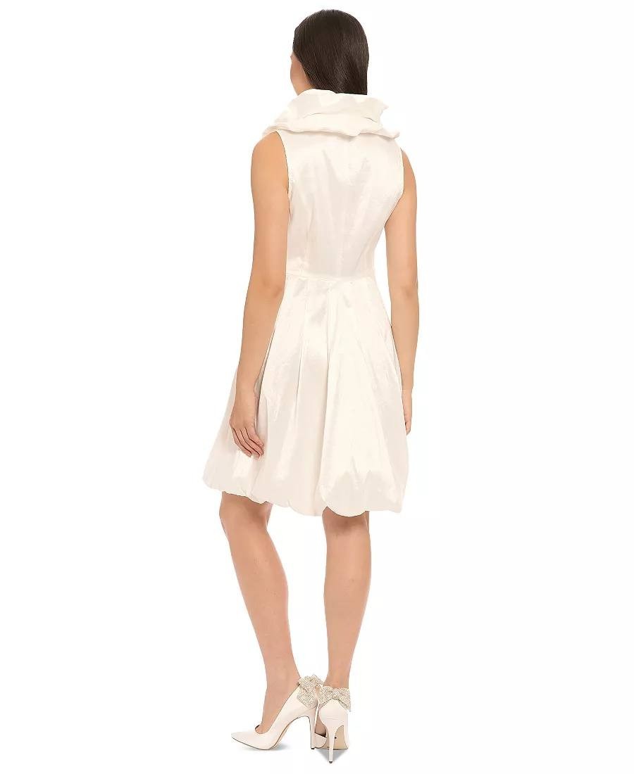 Ivy +Blu Triple‑Collar Tie‑Front Dress White size10 NWT Statement Style msrp$119