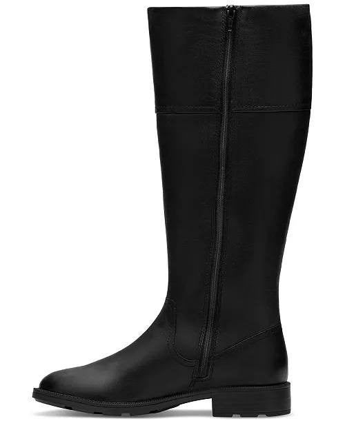 Clarks  Adalynn  Hope  Boots  Black  Leather  6M  New  With  Box  $199