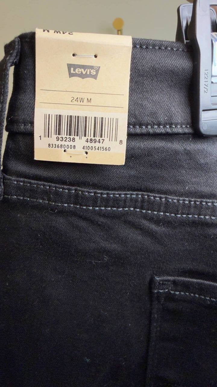 Levi’s 721 High Rise Skinny Jeans Plus Size Black 24W NWT $75