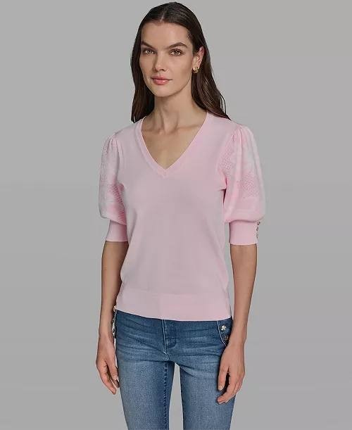 Karl Lagerfeld Dress Textured Fabric Pink XL NWT