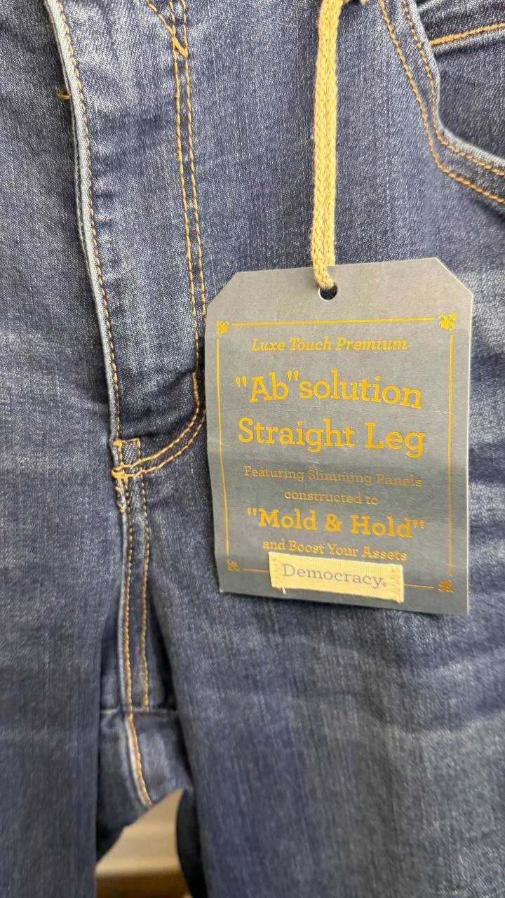 Democracy “Ab”solution Mid Rise Straight Leg Jeans Blue Vintage 12 NWT $78