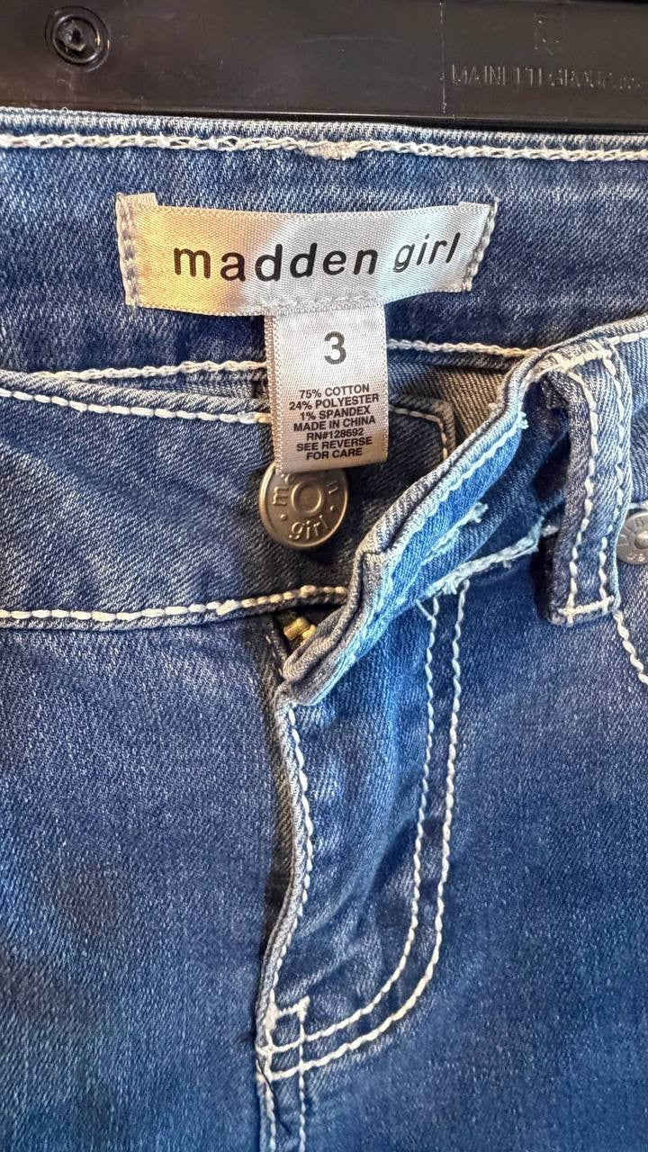 Madden Girl Women’s Blue Denim Jeans Size 3 NWOT  $46
