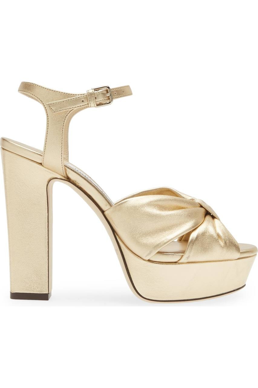 Jimmy  Choo  Platform  Sandals  Gold  Pre‑owned Size 40   $250