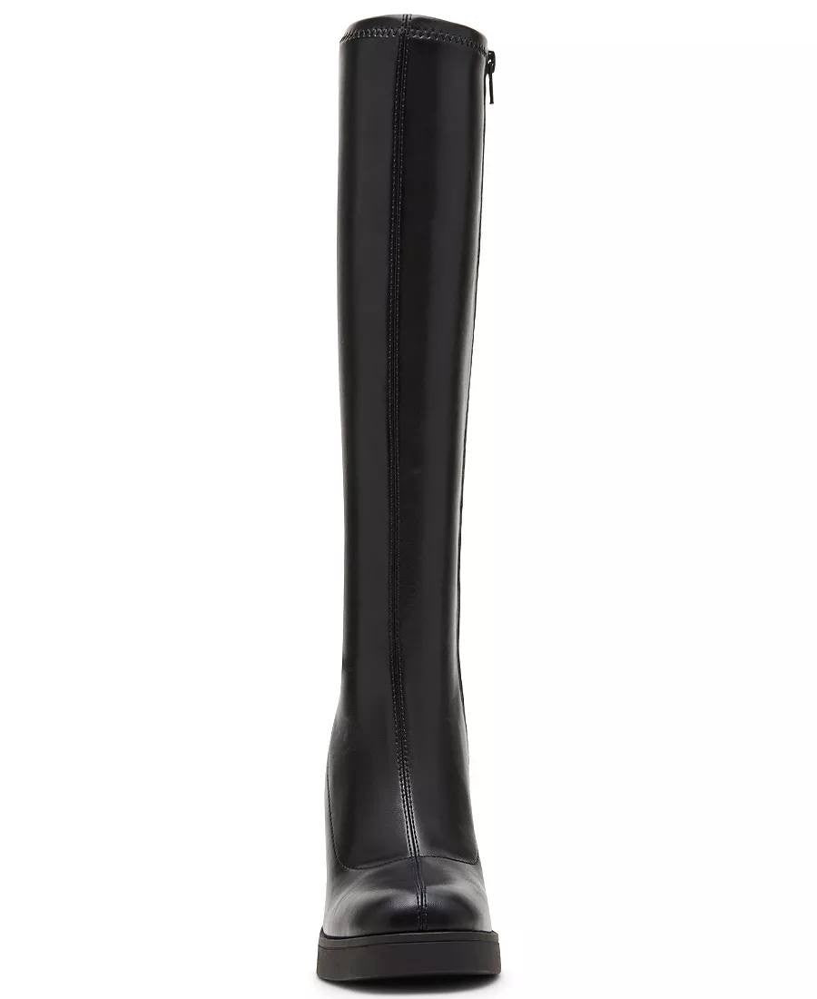 Madden Girl Dreammerr Boots 7 Black Stretch Knee‑High Block Heel NIB msrp$99