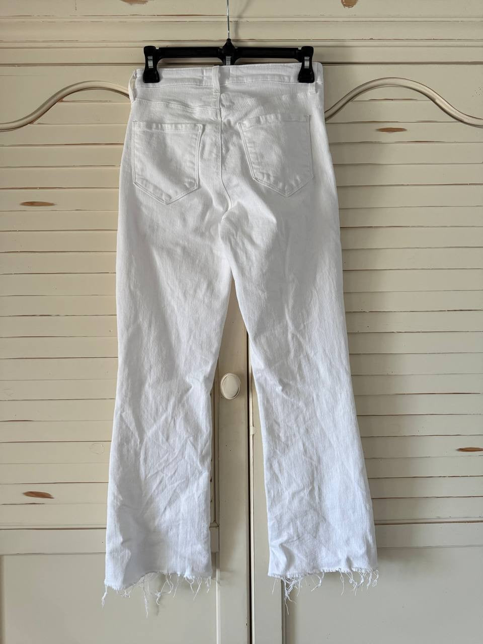 L’AGENCE Kendra Crop Flare Jeans White Coated, High-Rise, Size 25, NWT