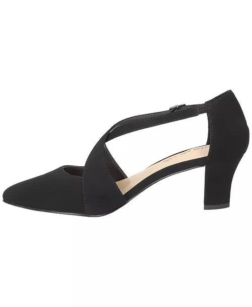 Easy Street Elegance Cross Strap Pumps Black Lamy 7.5M NWB Faux Leather $69.99