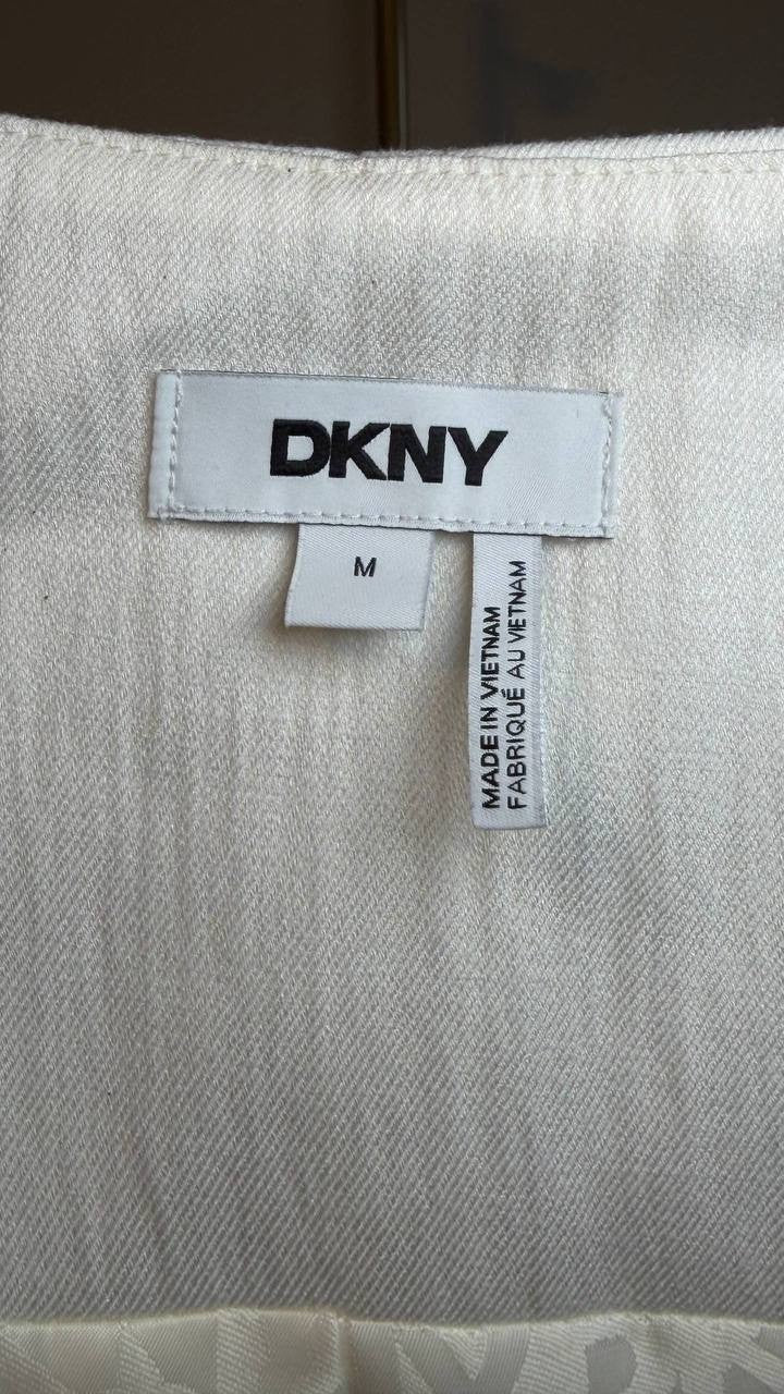 DKNY Weathered Zip‑Up Vest Coconut M NWT $99