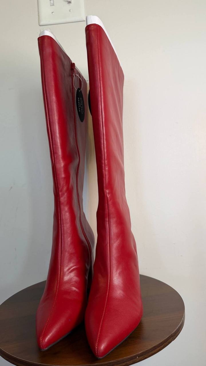 Wild Pair Islah Women’s Knee High Boots Red 9M WC Man‑Made $99.90 NWOB